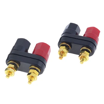 

5 Pcs Black Red Plastic 5mm Thread Dual Banana Jacks Binding Post