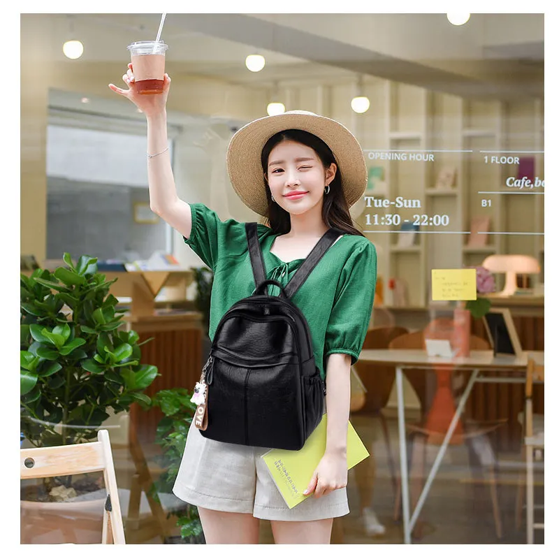 Women Leather Backpacks High Quality Female Vintage Backpack For Girls School Bag Travel Bagpack Ladies Sac A Dos Back Pack