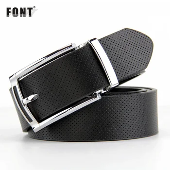 

Men's Genuine Leather Belt Reversible For Jeans Male Rotated Buckle Dress Belts Designer Cowskin Leather Belts For Men Black