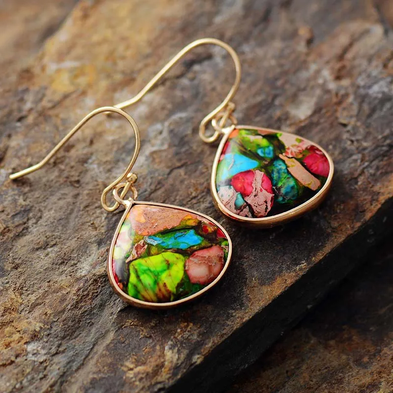 Romantic Womens Blue Earrings Teardrop Dangle Earring Bold Fashion Natural Stones Luxury Designer Jewelry Bijoux - Image 5