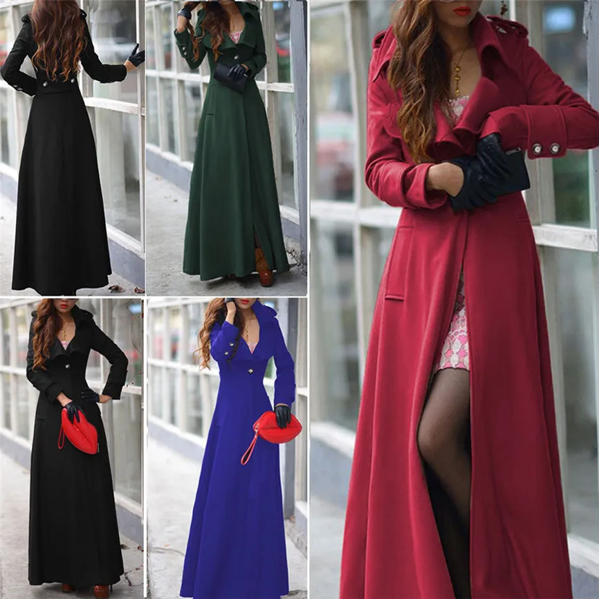 Woman Jackets Winter Trench Coat Female Feminine Fashion Lapel Slim Coat Trench Jacket Long Parka Overcoat Outwear