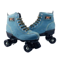 BSTFAMLY, Взрослые роликовые коньки из искусственной кожи, двойная линия, коньки, две линии, обувь для катания на коньках, патины с черной PU, 4 колеса IB98