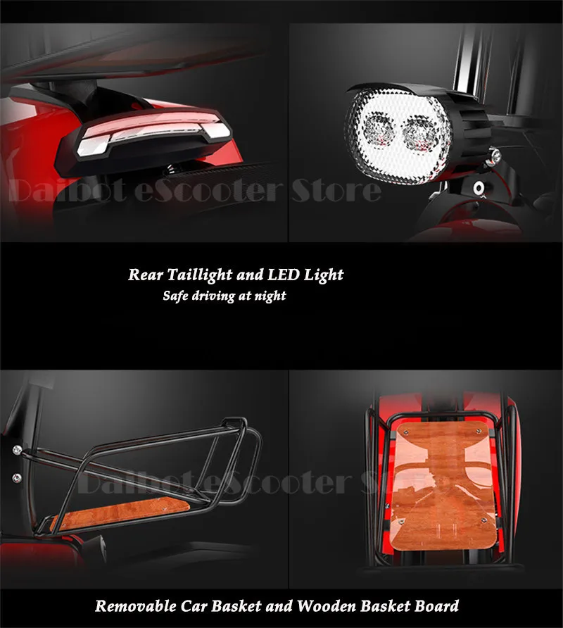 Daibot Electric Scooter Off Road Two Wheels Self Balancing Scooters 10inch 48V Portable Seat Folding Electric Bicycle Bike Adult (1)