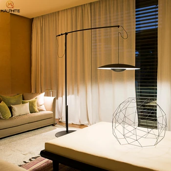 

Modern LED Floor Lamps lights Living Room Bedroom Nordic Standing Lamp lights Black Hats Luminaire Stand Decor Lighting Fstures