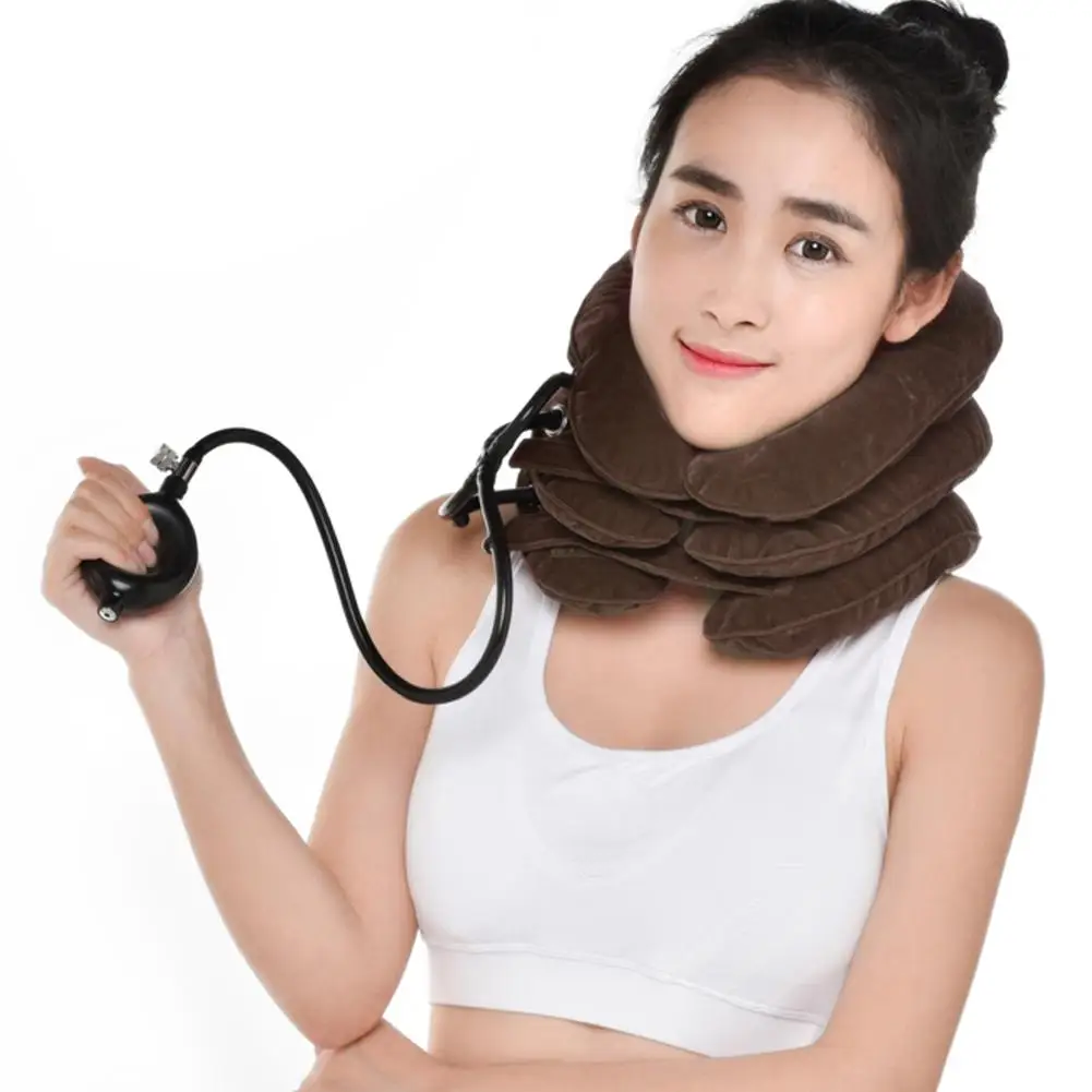 Three-layer Inflatable Neck Massage Pillow Healthcare Neck Relaxation Cervical Device Traction Drop Collar Therapy Pain Relief 5
