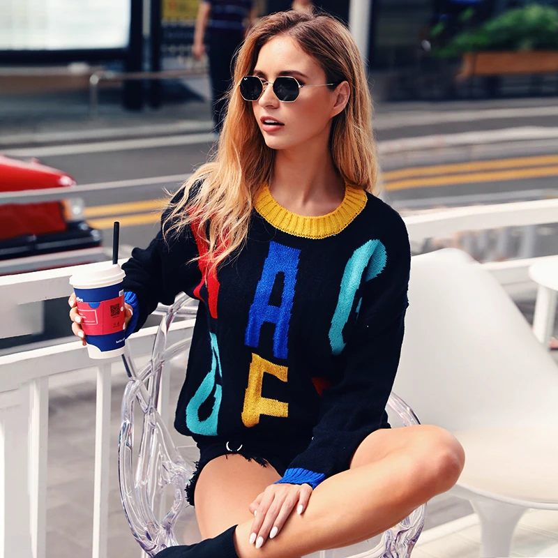 2019 Hot Sale Poncho 2019europe And The Explosion Models Autumn Winter New Color Sweater Loose Round Neck Cool Long-sleeved 2019 Hot Sale Poncho 2019europe And The Explosion Models Autumn Winter New Color Sweater Loose Round Neck Cool Long-sleeved