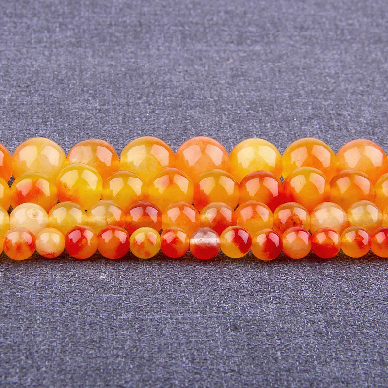 Natural Stone Brown Aragonites Jades Bead Chalcedony Smooth Agates Loose Spacer Beads For Jewelry Bracelet Making 15.5"strand