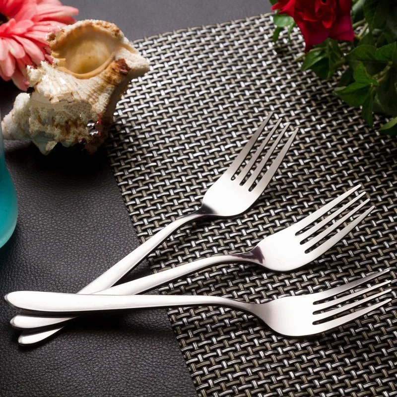 

12 Pcs Stainless Steel Fork Kitchen Flatware Set Cake Salad Fork Set Cutlery Dinner Dessert Fruit Forks Restaurant Dinnerware