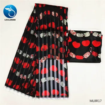 

LIULANZHI nigerian lace fabrics Latest style organza ribbon silk fabric + 2yards satin fabric for dress ML8R17-ML8R31