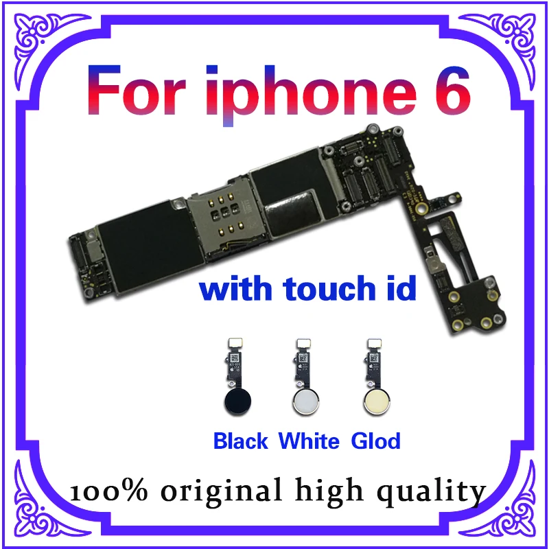 Оригинальная разблокированная материнская плата для iphone 6 с сенсорным ID/без Touch ID, для iphone 6 логические платы, 16 ГБ/32 ГБ/64 ГБ