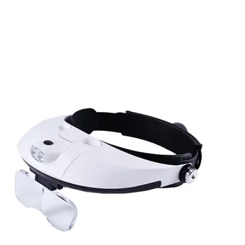 

Helmet Design LED Binoculars Magnifier Glasses Magnifying Glass for Jewelry Tool Repair Newspaper Reading