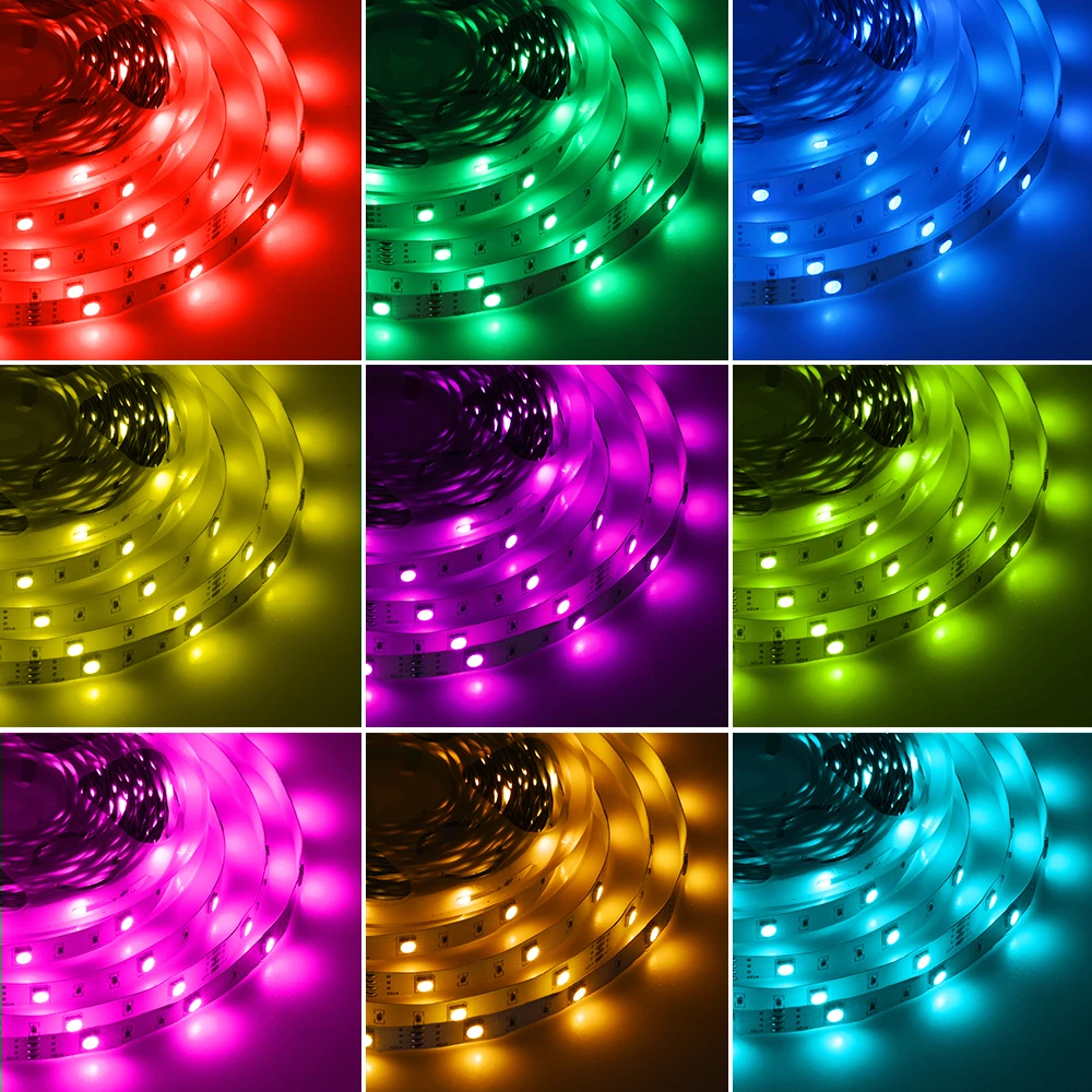 RGB LED Strip Light 5m 10m 20m 5050 RGB Changeable DC12V Flexible LED Tape WiFi / Bluetooth / Music Control LED Strip RGB. images - 6