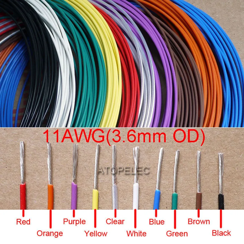 11AWG 3 6 мм OD посеребренный FEP провод OFC медный кабель HiFi аудио динамик наушники DIY