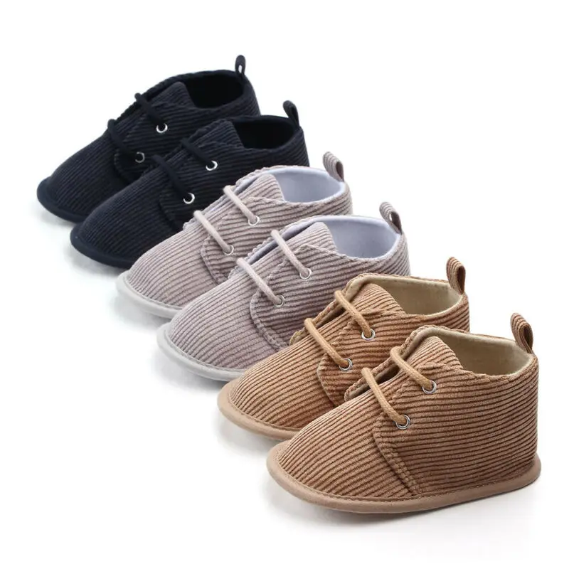  2020 Baby Boy Shoes Infant First Walkers Nonslip Soft Sole Corduroy Upper Toddler Baby Shoes Hot Sa
