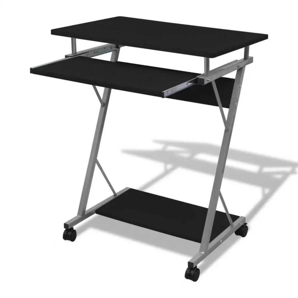 

Vidaxl Computer Desk Laptop Bed Table Pull Out Tray Furniture Office Student Table Desktop Black Finish Learning Study Table