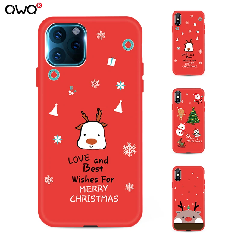 

New Year Merry Christmas Case For iPhone 11 Xs Max X XR 7 8 6 6S Plus Shockproof Case For iPhone 11 Pro Max 5 5S SE Back Cover
