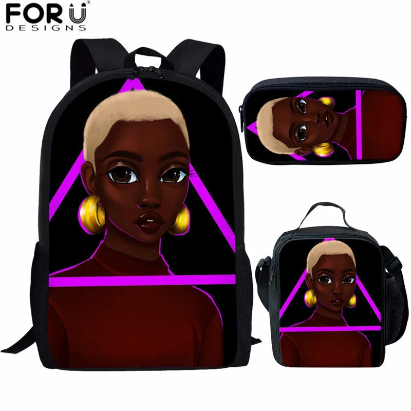 Z5251CGK FORUDESIGNS/Африканский Melanin Back Pack Черная Королева Африканка печать детский рюкзак для девочек детские школьные сумки женский набор рюкзаков - Цвет: Z5251CGK
