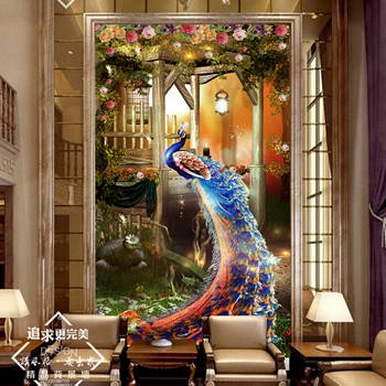 

[Self-Adhesive] 3D Colorful Peacock WG408 Wall Paper mural Wall Print Decal Wall Murals Belly
