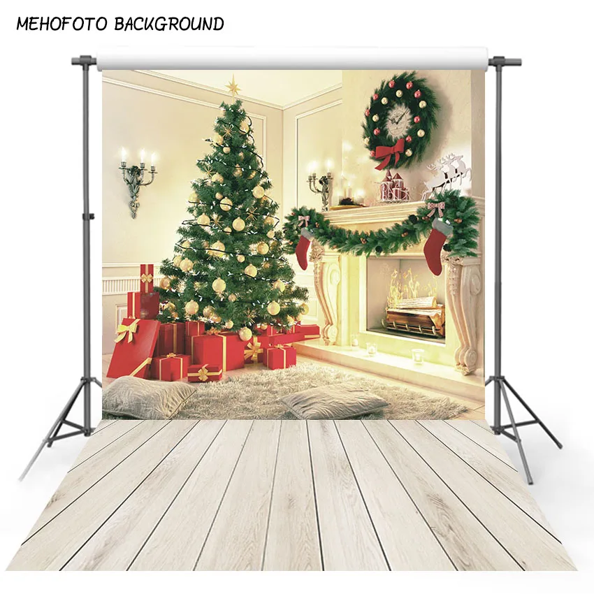 Photography Backdrops Christmas Tree Fireplace Photo Background Customized Backgrounds for Studio | Электроника