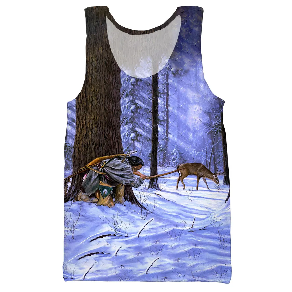 Funny cool hunting 3D printed unisex tank top for men fashion cool summer tank top work out men women tank tops halter tank top
