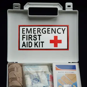 

Hot 4 Size EMERGENCY FIRST AID Vinyl Sticker Label Signs Red Cross Health Safety 163x313mm 115x225mm 75x150mm 50x100mm