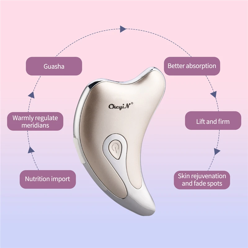 Electric Gua Sha Board Facial Massager Face Lifting Scraping Tool Microcurrent Massage Guasha Plate Wrinkle Removal Slimming 48