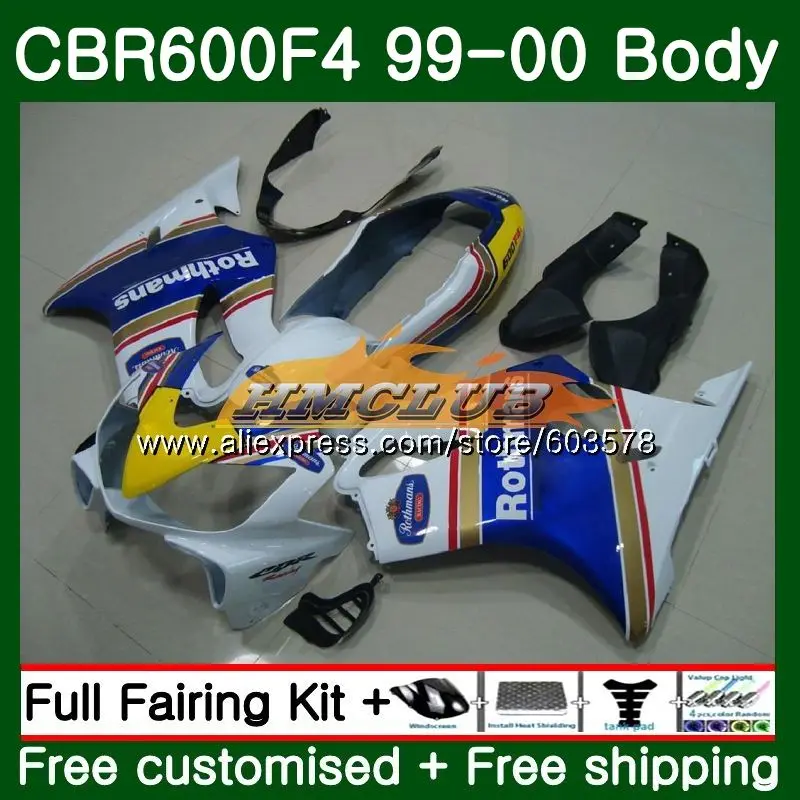 Корпус для HONDA CBR 600F4 CBR600 F 4 600 F4 1999 2000 69CL.30 Белый Синий 600CC CBR600F4 FS 99 00 обтекатели |