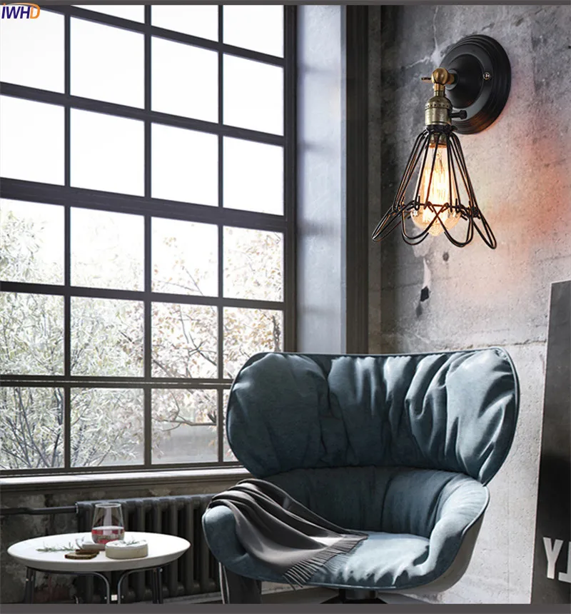 Vintage Loft Wall Lamps Iron Industrial Wall Lights Bedroom Bedside Light Wandlamp Fixtures For Home Decoration Restaurant Bar (8)