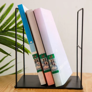 

2pcs Metal Bookend Simple Design Book Organizer Home Office Desk Accessories Practical Book Stopper School Stationery Supplies