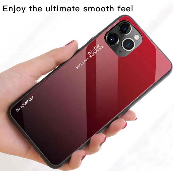 Для Apple iphone 11 Pro макс. закаленное стекло чехол Защита разноцветная ракушка чехол для телефона