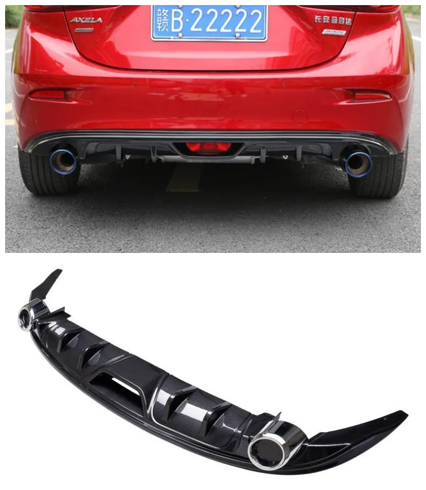 ABS Автомобильный задний багажник для губ бампер диффузор выхлопная Защитная крышка подходит для Mazda 3 AXELA
