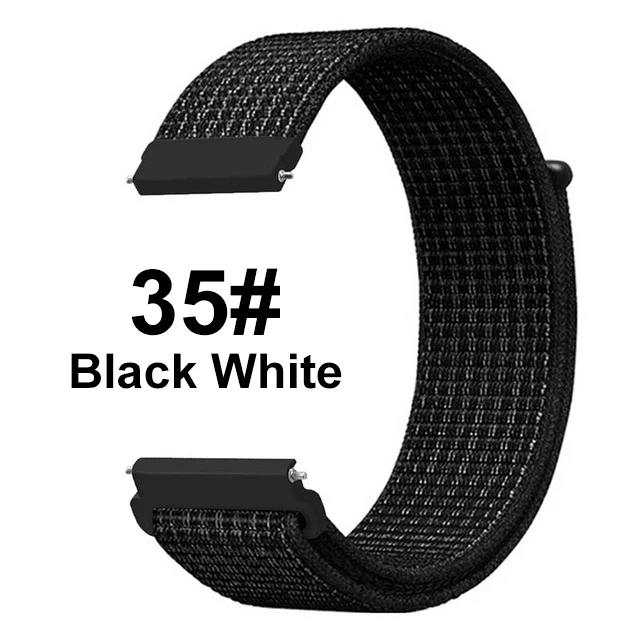 Black White UEBN 20 мм 22 мм нейлоновый спортивный ремешок для Garmin Vivoactive 3 4 Venu/GarminMove/Forerunner 245 645 ремешок для наручных часов - Цвет ремешка: Black White
