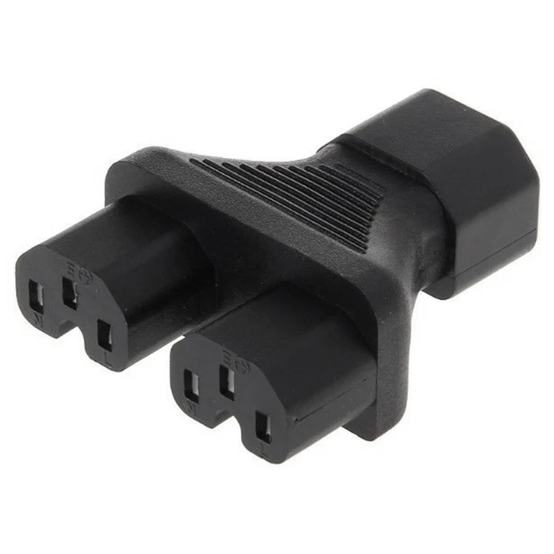 IEC 320 C14 3-контактный разъем для 2X C15 3-Pin гнездовой разъем преобразователь Y сплиттер адаптер