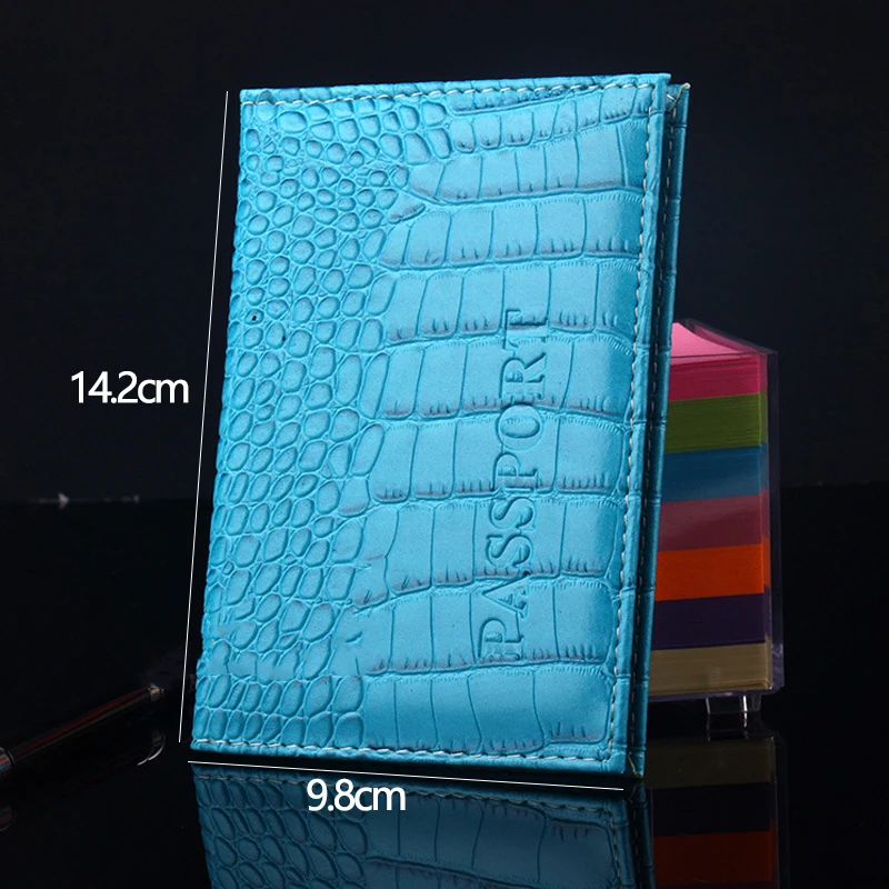 PU Leather Crocodile Pattern Passport Covers Travel Wallet Passports Cover ID Card Holder Unisex Credit Case porte carte
