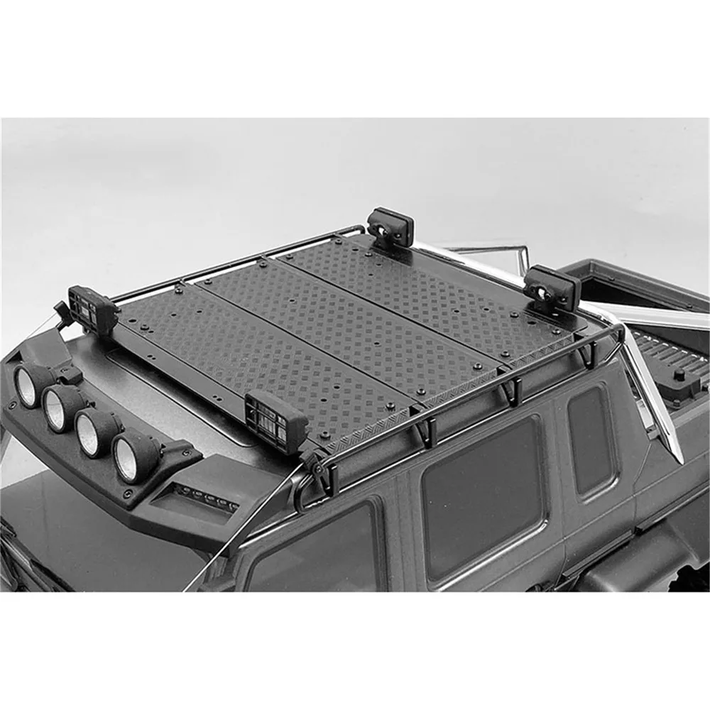 Roof Rack Luggage Frame with Square Searchlight for TRAXXAS TRX6 G63 RC Car Parts Accessories Non-slip Stainless Steel | Игрушки и хобби