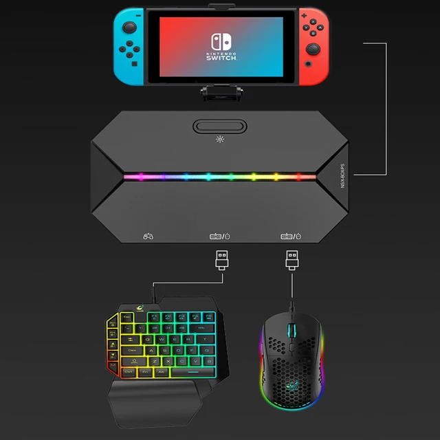 Switch Xbox PS4 Console Gamepad To Keyboard and Mouse Converter Gamepad for Nintendo Switch Console Keybord Mice Gaming Setup 1