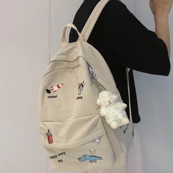 

Female Embroidery Backpack Cute New Women School Bag Teenage Book Ladies Backpack Kawaii College Student Girl Bags Fashion