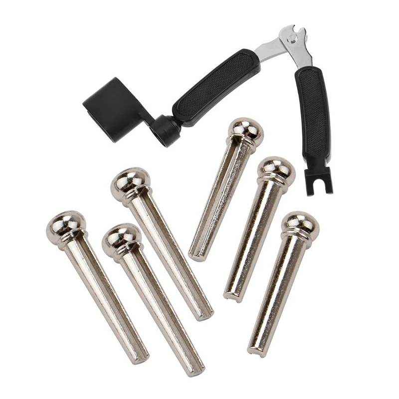 6x Acoustic Guitar Bridge String Nail Pins & 1x 3 in 1 Peg Winder + Pin Puller Cutter | Спорт и развлечения