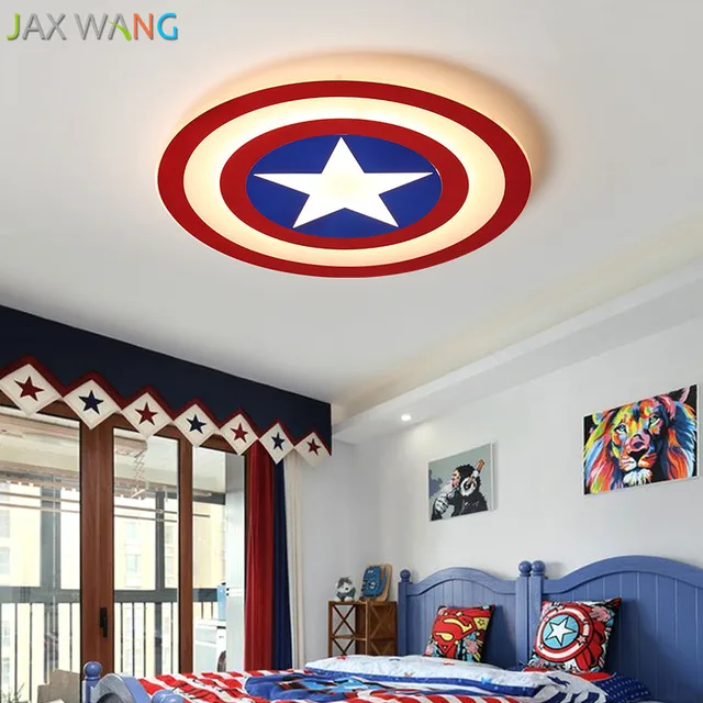 Criancas Quarto Conduziu A Luz De Teto Marvel Capitao America Menino Jogo De Quarto Lampada Do Quarto Home Decor Luz Criativo Moderno Lampada Do Teto Luzes De Teto Aliexpress