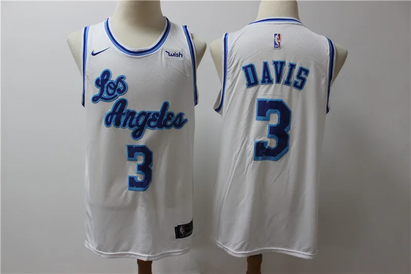 MEN Мужская Нью-Джерси LeBron James Anthony Davis lakers white - Цвет: MEN
