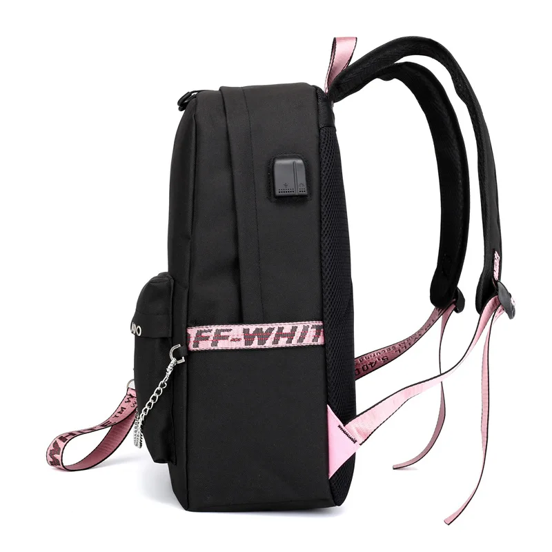 Billige Kette rucksack erwachsene nette USB lade peripheren tasche für teen teenager armee bombe kpop rucksack reise 45cm 17\