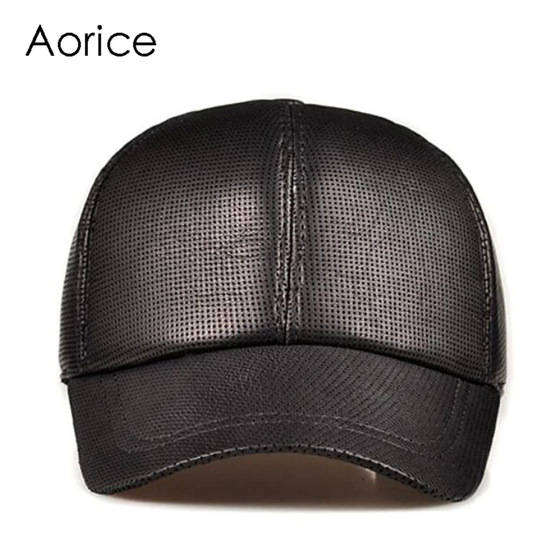 Бейсболка Aorice из натуральной кожи мужские шапки сохраняющие тепло летние