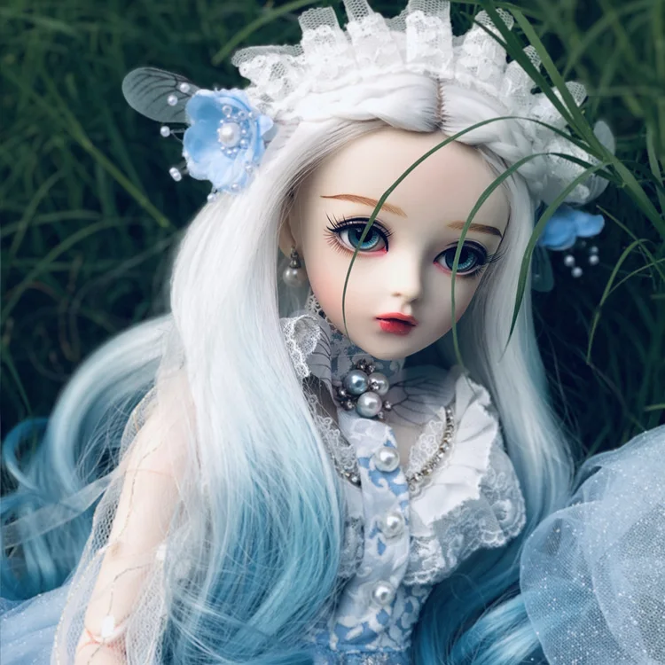 BJD кукла 1/3 SD куклы 60 см 18 шар шарнирная фея куклы с одеждой наряд обувь парик волосы макияж лучший подарок для девочек - Цвет: Синий