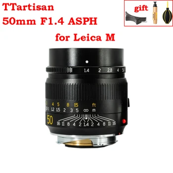 TTartisan-lente de 50mm F1.4 para cámara Leica M, lente de enfoque Manual MF de gran apertura, M1 M-2