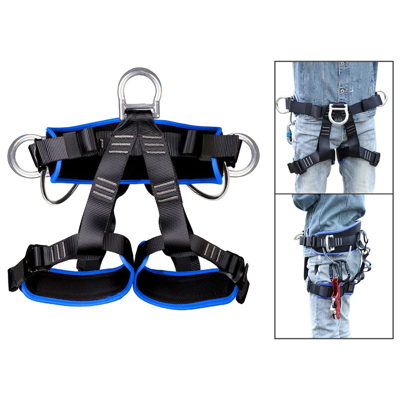 Professional Thicken Safety Tree Rock Climbing Harness Gear Half Body Wider Seat Belt Repelling Roof Safeguard Training