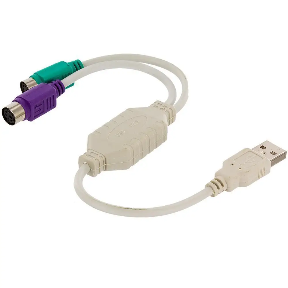 Новый Полезный 1 шт 31 см цветной двойной PS2 Женский к USB Мужской адаптер кабель F/M
