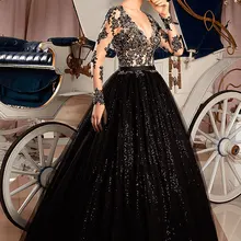 Бальное платье, черное пышное платье, платья с длинными рукавами, милые 16 Платья, многослойная юбка, кружевное платье, Vestidos de 15 Puffy