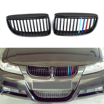 

For 2005-2008 BMW E90 Sedan Wagon 323i 328i 335i 330i 325i 3-Series Front Kidney Grille Hood Grills -Double Line
