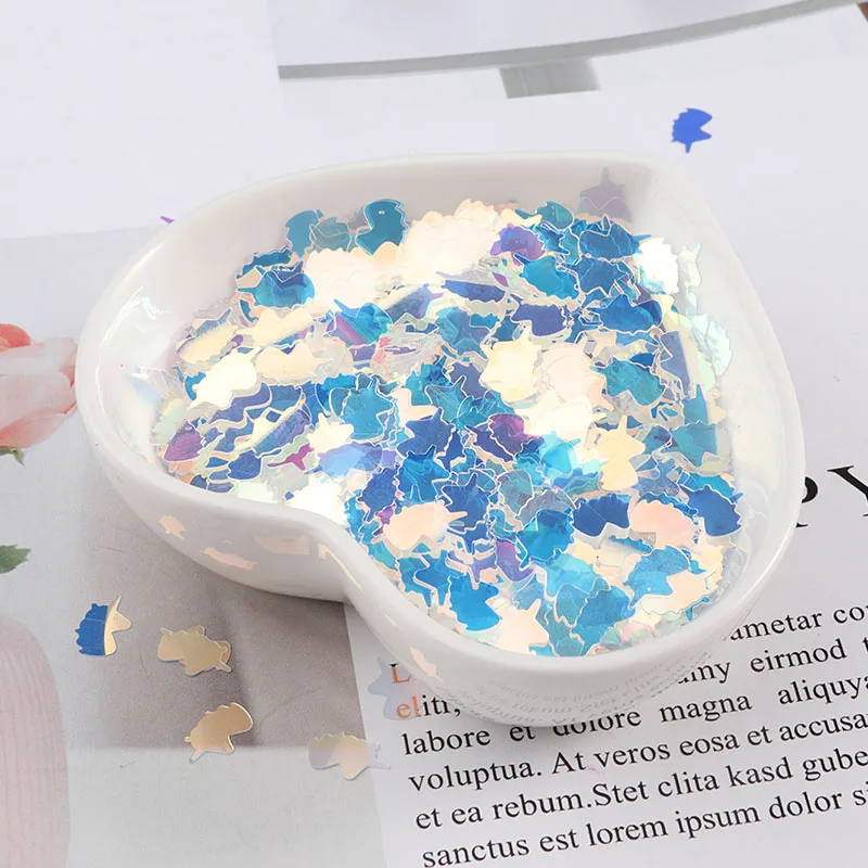 10g/Lot 5*8mm Ultrathin Unicorn Shape Nails Sequins For Nail Art Decoration Body Art Painting Wedding Gift DIY Glitter Sequin