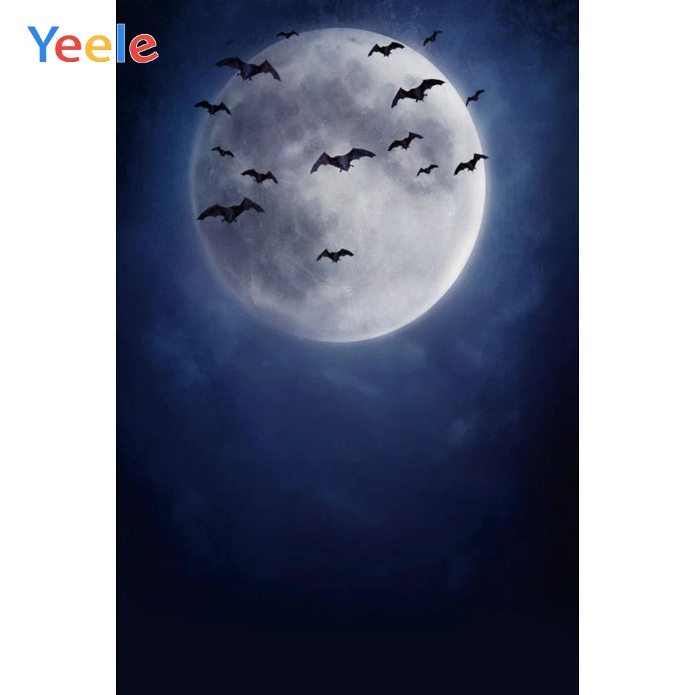 

Yeele Halloween Photo Background Moon Bat Sky Night Photocall Photography Backdrop Vinyl For Photo Studio Photobooth Props